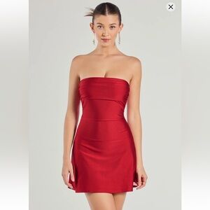 Windsor Red Dress So Your Vibe Strapless A-line Mini Dress